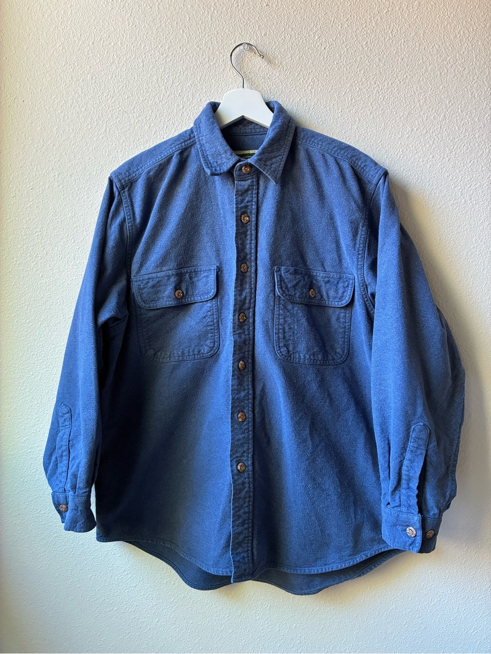VTG Mens Field & Stream Blue Flannel Button-Up Shirt Outdoor Workwear (Size: M)